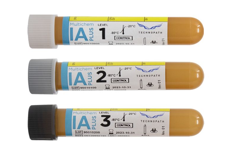 Multichem IA Plus tri-level immunoassay vials